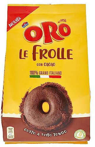 Oro Saiwa, Le Frolle con Cacao, Biscotti Frollini con 100% Grano Italiano, Perfetti per l'Inzuppo, 300 g