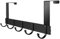 UKOFEW Gancho para Puerta con 5 Ganchos, Colgadores de Puerta Aluminio, Perchero Puerta, Sin Taladrar, para Puertas de Baño, Puertas de Dormitorio, Puertas de Cocina (Negro)