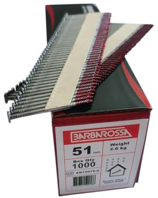 Barbarossa 1st Fix (51mm - 90mm) Galvanised collated framing Nails for Cordless nailers (51mm Bright)