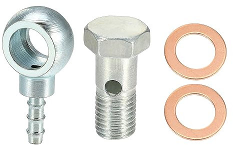 QUARKZMAN 12mm Diamètre M12x1.5 Voiture Banjo Raccord Adaptateur avec Rondelles - 4 pcs