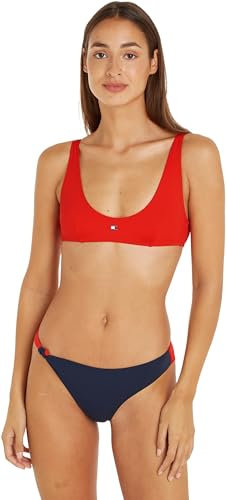 Tommy Jeans Top de Bikini Tipo Bralette sin Aros para Mujer, Rojo (Hot Heat), S