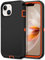 Hucasok Compatible with iPhone 14 Case Shockproof Rugged Full Body Protection Heavy Duty Dust/Drop Proof 3-Layer Cover Case for Apple iPhone 14 Case 6.1 inch 2022,Black/Orange