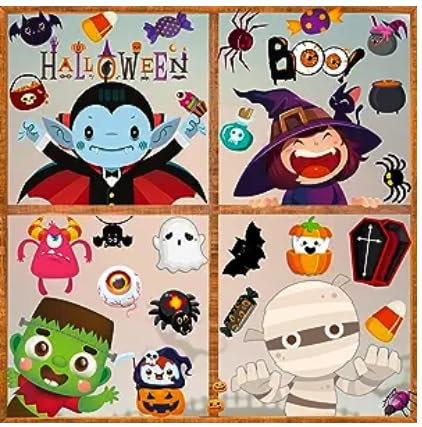 RMMD Halloween Window Stickers - 10 Sheet Halloween Window Decorations Cute Window Clings for Kids Hallowe'en Windows Stickers for Glass Hallowe'en Windows Decals Decorations Party Favors Supplies