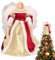 CAMEIRGOU Puntale Per Albero Di Natale-Angelo Per Albero Di Natale,Ciondolo Natalizio A Forma Di Angelo, Per Albero Di Natale A Forma Di Angelo,Ornamenti Albero Di Natale Puntale E Festività (rosso)