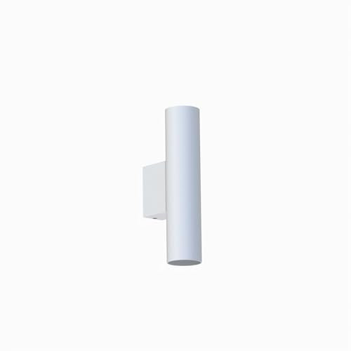 Wandlampe Up Down innen H: 18 cm Ø 4 cm klein indirektes Licht 2-flammig für R35 GU10 Weiß Metall Modern schmale Wandleuchte Wohnzimmer Flur