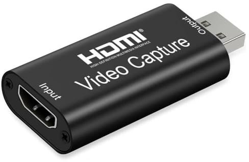 VoKs 4K Video Capture Card HDMI auf USB 1080P Live Video Streaming Recorder Videoaufnahmekarte Grabber Adapter für Gaming, Streaming TV, Rekorder Live-Streaming Video für Windows, Mac OS, Switch, PC