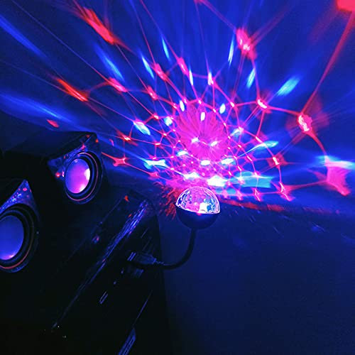 Cymwer LED Stage Projector Ball Lamp RGB Disco Flash Rotatory USB Charged Night Light Voice Control Indoor Lamp