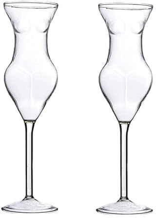 soulnioi Cocktail Glasses Set of 2,Body Shaped Cocktail Glasses,Quality Champagne Glasses,Exspresso Martini Glasses,for Wedding,Party,Family Dinner 200ml