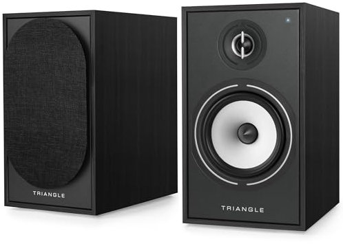 Triangle- Enceintes Actives BOREA BR03 Connect - Enceintes Bibliothèque Bluetooth avec Amplificateur 2X 60W - Audio HD - Entrées Phono/Platine TV Arc & USB - 206 x 360 x 314 mm - Noir (Paire)