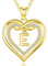 AEONSLOVE Kette mit Buchstaben E Kupfer Gold Herz Buchstaben Anhänger Halskette Damen mit Buchstaben Kette mit Namen Frauen Mädchen Initialen Alphabet Schmuck Geschenk Letter Necklace