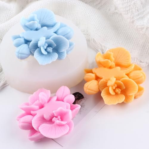 XIAOSHUI Pansy Flower Candle Soap Silicone Molds for DIY Candle Making Resin Crafts Decorations Casting, white, XSXM017