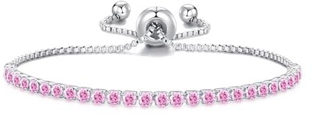 Philip Jones Light Pink Tennis Friendship Bracelet Created with Zircondia® Crystals