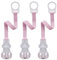 nip Schnullerband mit Ring 3-er Set Rosa Komfort-Verschluss für alle Schnuller mit und ohne Ring Befestigungsring aus flexiblem Silikon made in Germany