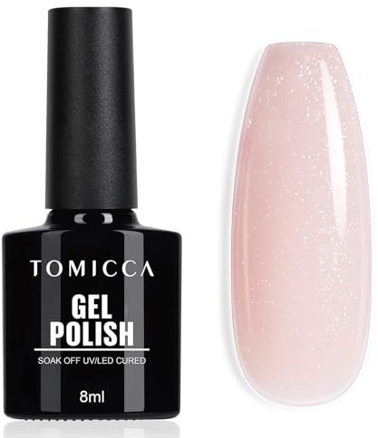 TOMICCA Smalto UV color argento glitter rosa lattiginoso 8 ml rosa latte glitter smalto gel UV LED Soak Off Manicure Gel Lacquer Varnish