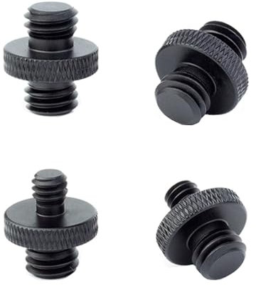 4PCS Camera Tripod Thread Adapter Screw, 3/8'' Male to 3/8'' Male 1/4'' Male Threaded Tripod Screw Adapter, Double Head Mounting Thread Converter for Tripod Stand Photography Camera Accessories