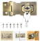 ADERTOS 2.5 Inch Keyed Hasp Lock Hasp and Staple with Padlock, Heavy Duty Shed Lock Door Lock Hasp Twist Knob Keyed Locking Hasp Safety Door Clasp Gate Lock with Key for Cabinets Gate -Vintage Bronze