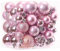 Sea Team Confezione da 70 ornamenti natalizi con cordini, palline da 30 mm-50 mm, in plastica infrangibile, decorazioni da appendere per albero di Natale, vacanze, matrimoni, feste, colore rosa