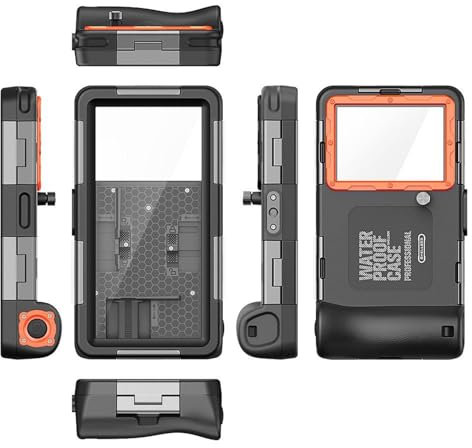 Funda para teléfono móvil de buceo, protección segura para el teléfono, carcasa de vídeo submarina IP68 | Transpirable buceo profundo para fotos y vídeos, impermeable, diseño todo incluido con