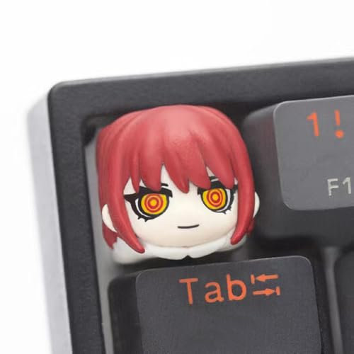 Makima Keycaps Anime Makima Figure Keycaps, Compatible with Cross Shaft Mechanical Keyboard, 3D Keyboard Keycaps Computer Accessories,Anime Decoration,Cute Gaming Keycap