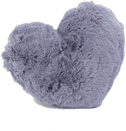 heimtexland ® Fell Dekokissen Plüsch Herz Kuschelkissen XL Flanell Kissen 30x40 Herzkissen Geschenk Typ901 anthrazit grau