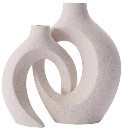 Woodside Home Living Ceramic Interlocking Modern Vase Set