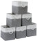 ICEMOR 28 x 28 x 28 cm Cube Storage Bins, 6 Pack Large Collapsible Fabric Storage Bin with Ropes, Foldable Storage Cubes for Home, Office,Closet, Clothes, Toys Organizer (White & Grey )