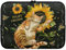 TSOVTHRID Brown Cat Sunflower Green Leaves Print Laptops Cases Sleeves for Women Men, Zip Laptop Cover Computer Accessories Case Shoulder Bag Protection with Zipper(Black)