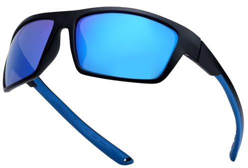 TJUTR Polarisierte Sonnenbrille Sportbrille Radsportbrillen Fahrradbrille für Damen Herrn UV400 Schutz Wandern Laufen Golfen und Fischen