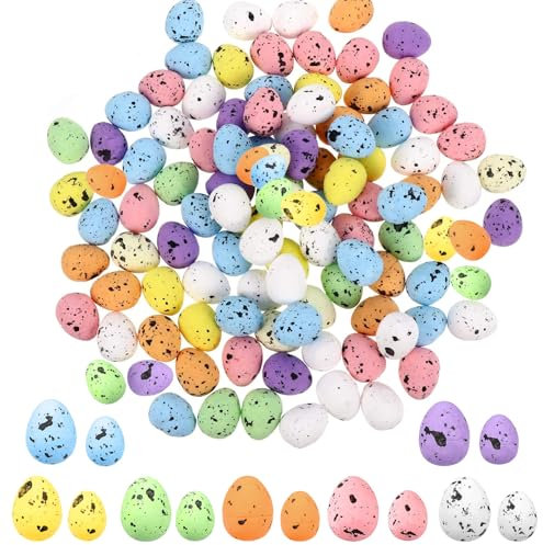 Dazzjoy 2 Größen Schaum Ostereier Deko,100x Klein Ostereier Konfetti Ostern Deko,Styroporeier Oster Deko,Mini Eier Ostern Streudeko,Oster Tischdeko,Osterdeko Kleine Eier zum Basteln,Bunt Osterkonfetti