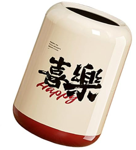 LIbgiubhy Grande poubelle ouverte sur le dessus pour la maison caractères chinois Rich/Happy Poubelle à double couche