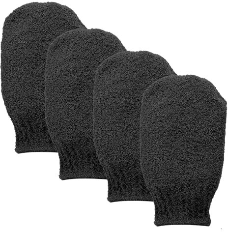 Wanmu 4Pcs Shower Gloves Exfoliating for Women Exfoliating Washcloth Dead Skin Remover Exfoliator Body Scrub Exfoliating Mitt for Beauty Spa Massage Skin Shower Body Scrubber