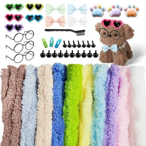 55 Stück von Großen Pfeifenreiniger Pfeifenreiniger zum Basteln Pfeifenputzer Pipe Cleaner Basteln Weich und Flauschig mit Einer Großen Auswahl an Zubehör Geeignet für Handgefertigte DIY-Kunstprojekte