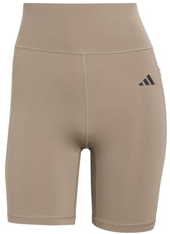 adidas Women's Optime Essentials Stash Pocket 7inch Short Leggings, Chalky Brown, XL