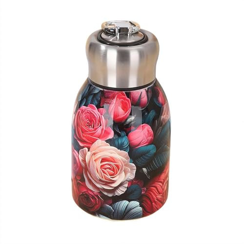 Mini botella de agua de 300 ml, botella de agua pequeña portátil a prueba de fugas, termo frío y caliente de acero inoxidable para gimnasio, senderismo, oficina
