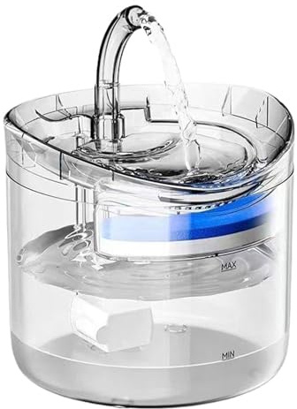Ruwshuuk Fontaine À Eau pour Chat, Distributeur de Boisson Silencieux pour Animaux Domestiques, Distributeur Automatique 2L Clair pour Chiot et Chaton d'Intérieur