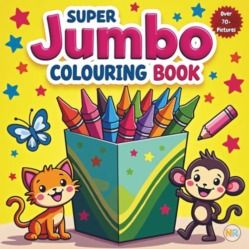 Super Jumbo Colouring Book: Various Pictures | Over 70 Delightful Pages Featuring Dinosaurs, Treehouses, Sweet Treats & More – Perfect for Relaxation, ... and Creative Fun For Kids & Adults | 8.5 |