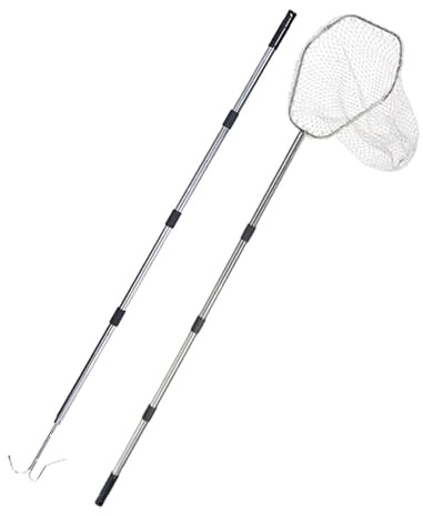 ＡＷＨＡＯ Geflügelnetz, Hühnerfänger, Werkzeug für Nutztiere, Einfach zu Verwenden, Vielseitig, Edelstahl, Fischnetz für Tiere Im Freien, Verbindungsstange