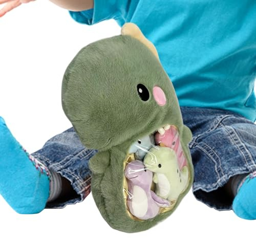 BommFu Dinosaurier Plüsch Umarmungskissen - Weiches Kuscheltier Kissen Zum Festhalten | Gemütliches Dekokissen Als Deko Für Sofa Bett Couch Wohn- Und Schlafzimmer
