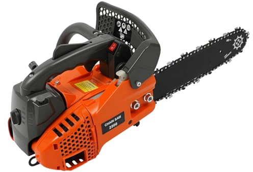 Tronçonneuse à essence 25,4 CC - Moteur 2 temps - 30,5 cm - 9000 tr/min - 1,22 hp - Tension de chaîne réglable - Avec poignée supérieure - 5 kg