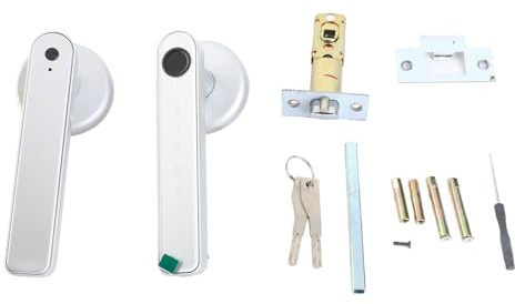 WIHFHGZ Cerradura De Puerta Huella Digital Y Contraseña, Manilla Izquierda Y Derecha, Plata Y Negro - Seguridad Rápida Con 50 Huellas, Fácil Instalación Para Hogar Oficina Hotel (Pago)