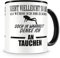 Samunshi® Tauchen Tasse mit Spruch Geschenk für Mann Frau Oma oder Opa Kaffeetasse groß Lustige Tassen zum Geburtstag schwarz 300ml