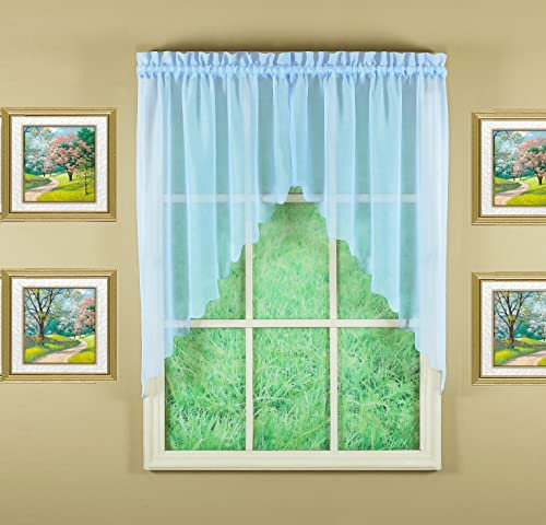 Today's Curtain Emelia Original Voile-Girlande, 96,5 cm, Himmelblau, 152,4 cm B x 96,5 cm L