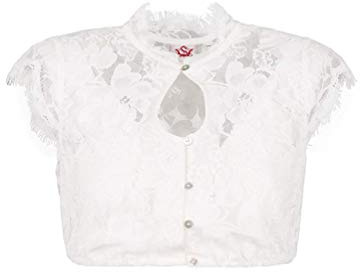 Damen Dirndlbluse Grimaldi aus Spitze weiß 32