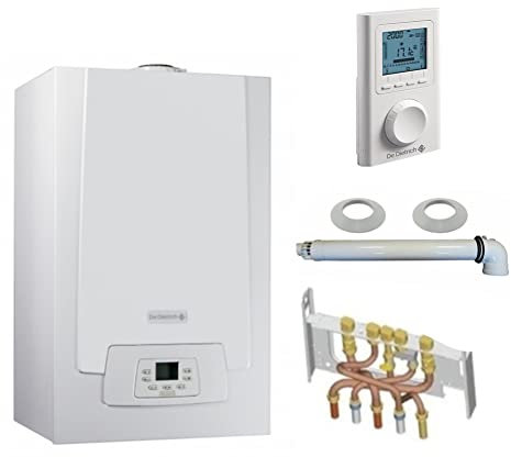 Chaudière Gaz Condensation MPX MI Slim De Dietrich 29 kW Complète (DOSSERET + DOUILLES + VENTOUSE) avec thermostat filaire