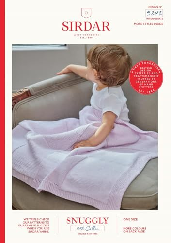 Sirdar Snuggly 100% Cotton DK Knitting Pattern - 5272 Blanket