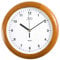 JVD NS2341.41 Wanduhr Quarz analog Holz kirschbaum Farben leise ohne Ticken rund