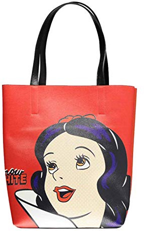 Difuzed Snow White Face Shopper Bag Placed Print Rot Einheitsgröße