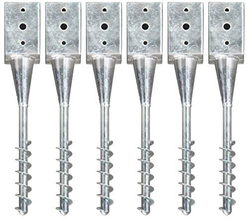 Tidyard Erdspieße 6 Stk.Erdspieß-Set Bodenanker Outdoor Zubehör Bodenspieße Mit vorgebohrten Löchern und spiralförmigem Ende für einfache Handhabung,Garten-Erdspieß Bodenhülse für Gartenzäune,Bögen