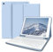 zoyu Keyboard Case for iPad 10.2 inch with Pencil Holder, Soft TPU Back Stand Cover with Magnetically Detachable Wireless Keyboard for iPad 9th / 8th / 7th Generation (2021/2020/2019), Light Blue