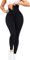 HELIAN Yogahose dehnbar Bauchkontrolle hohe Taille für Damen Sport-Leggings schnelltrocknend schmal Geschenk zum Muttertag (as3, Alpha, m, Regular, Regular, Schwarz)
